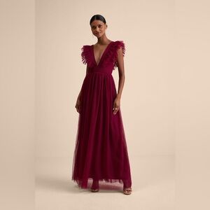 Lulu's Simply Delighted Burgundy Dress